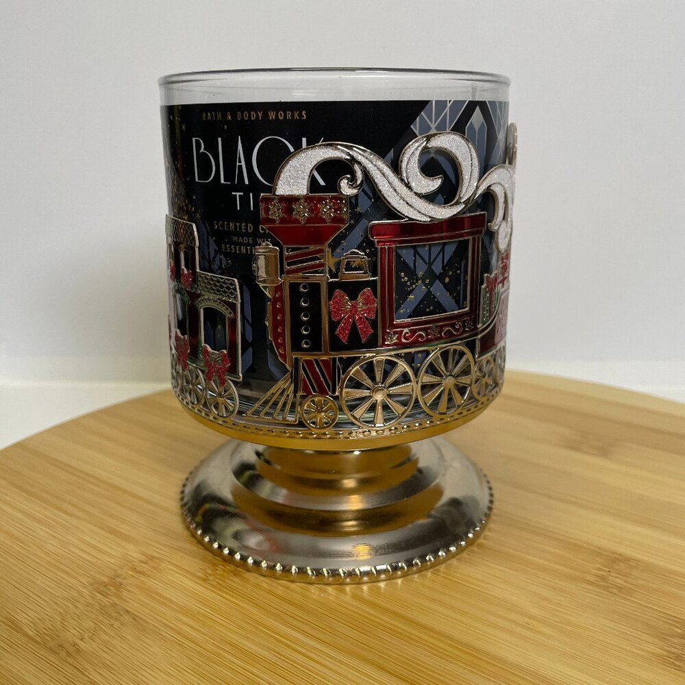 Bath & Body Works Red Green Blue Holiday Christmas Train Candle Holder Pedestal